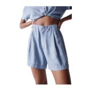 Lichte Denim Shorts met Hoge Taille Salsa , Blue , Dames