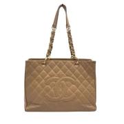 Pre-owned Leather chanel-bags Chanel Vintage , Beige , Dames