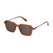 Bruine plastic zonnebril met grijze lens Police , Brown , Heren