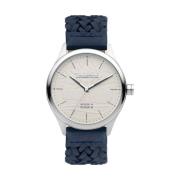 Blauw Leren Horloge Quartz Analoog Roestvrij Staal Timberland , White ...