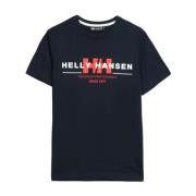 Grafisch Katoenen T-shirt voor Dagelijks Gebruik Helly Hansen , Black ...