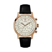 Goudkleurig Stalen Horloge, Witte Bol, Waterdicht Guess , Black , Here...