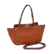 Pre-owned Leather shoulder-bags Valentino Vintage , Orange , Dames