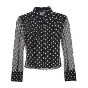 Polka Dot Paillet Chiffon Blouse Rotate Birger Christensen , Black , D...