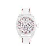 Witte Resin Analoog Horloge Guess , White , Heren