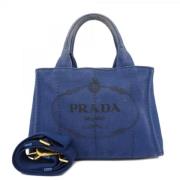 Pre-owned Canvas prada-bags Prada Vintage , Blue , Dames