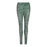 Mesh Leggings met Print IN Front , Green , Dames