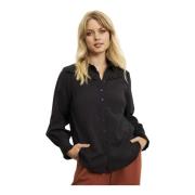 Molly Blouse met Ruchedetails IN Front , Black , Dames