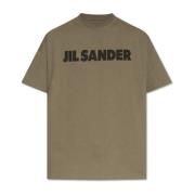 T-shirt met logo Jil Sander , Green , Heren