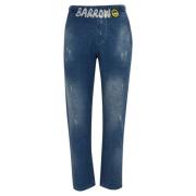 Denim Broek met Elastische Taille Barrow , Blue , Heren