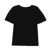 Zwarte Geplooide T-shirt voor Mannen Issey Miyake , Black , Heren