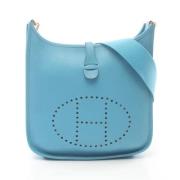 Pre-owned Leather shoulder-bags Hermès Vintage , Blue , Dames