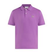 Paarse Katoenen Logodetail Tops Lacoste , Purple , Heren