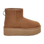 Klassieke Mini Platform Laarzen UGG , Brown , Dames