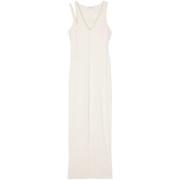 Asymmetrische Witte Jurk met Logodetail Patrizia Pepe , White , Dames