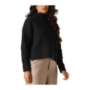 Zwarte Gebreide Pullover Trui Selma Selected Femme , Black , Dames