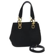 Pre-owned Suede handbags Salvatore Ferragamo Pre-owned , Black , Dames