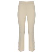 Flare Broek met Zijknopen Twinset , Beige , Dames