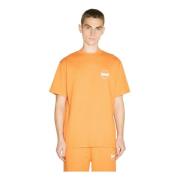 Logo Print T-shirt Korte Mouw Crewneck Boiler Room , Orange , Heren