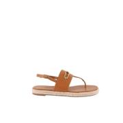 Pre-owned Leather sandals Hermès Vintage , Brown , Dames