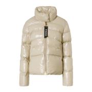 Kristal Nylon Dames Puffer Jas Pinko , Beige , Dames