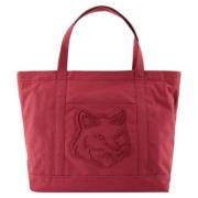 Leather totes Maison Kitsuné , Red , Dames