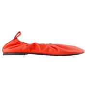 Leather flats Jil Sander , Red , Dames