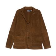 Bruine Geiten Suède Blazer Ralph Lauren , Brown , Heren