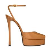 La Scandale Platform Sandalen Saint Laurent , Brown , Dames