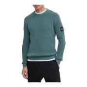 Monogram Crew Neck Heren T-shirt Calvin Klein Jeans , Green , Heren