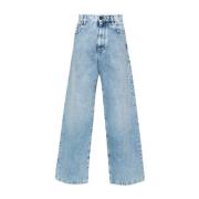 Denim Jeans met gebleekt effect Versace , Blue , Heren