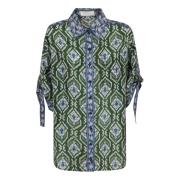 Relaxed shirt in groen/blauw Ikat Zimmermann , Multicolor , Dames