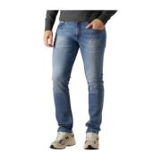 Blauwe Straight Leg Jeans Grover Broek Replay , Blue , Heren