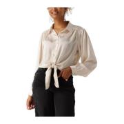 Elegante Button Up Blouse met Lash Catwalk Junkie , Beige , Dames