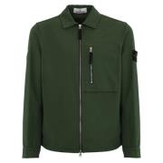 Groene Nylon Katoenen Jas Stone Island , Green , Heren