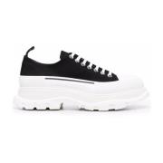 Zwart en Wit Tread Slick Sneakers Alexander McQueen , Black , Heren