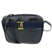 Pre-owned Leather shoulder-bags Salvatore Ferragamo Pre-owned , Blue ,...