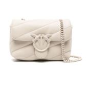 Witte Quilted Love Birds Tas Pinko , White , Dames