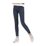 Hoge Taille Donkerblauwe Skinny Jeans Salsa , Blue , Dames