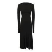 Zwarte Midi Jurk Sabrina Stijl Andamane , Black , Dames