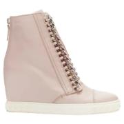 Pre-owned Leather sneakers Casadei Pre-owned , Pink , Dames