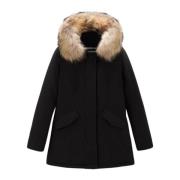 Arctic Parka Wasbeer Doek Woolrich , Black , Dames