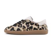 Bruin Animal Print Lage Top Sneakers Bronx , Brown , Dames