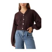 Ecru Cardigan voor Stijlvol Comfort Moss Copenhagen , Purple , Dames