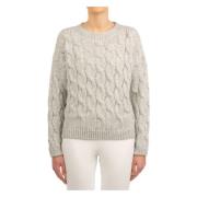 Grijze Melange Pullover Sweater Le Tricot Perugia , Gray , Dames