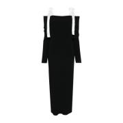 Zwarte Off-Shoulder Gebreide Jurk Rotate Birger Christensen , Black , ...