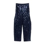 Navy Blue Sequin Riem Broek Rotate Birger Christensen , Blue , Dames