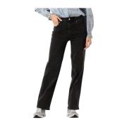 Donkergrijze Wide Leg Jeans Y.a.s , Black , Dames