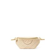 Diamantpatroon Beige Leren Heuptas Tory Burch , Beige , Dames