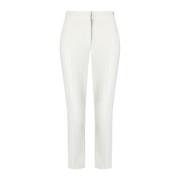 Ivoor Crêpe Broek met Gouden Details Elisabetta Franchi , Beige , Dame...